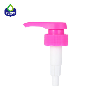 자주색 PP 플라스틱 거품 펌프 머리 33mm 4.4g 비 유출 늑골이 있는 마감